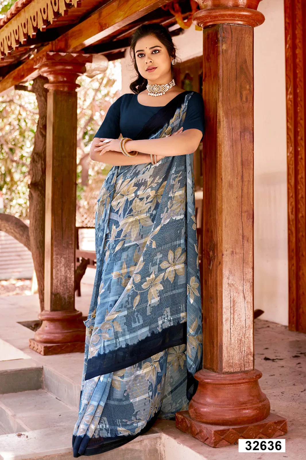 Virartika By Vallabhi Georgette Floral Printed Daily Wear Saree Wholesale Online